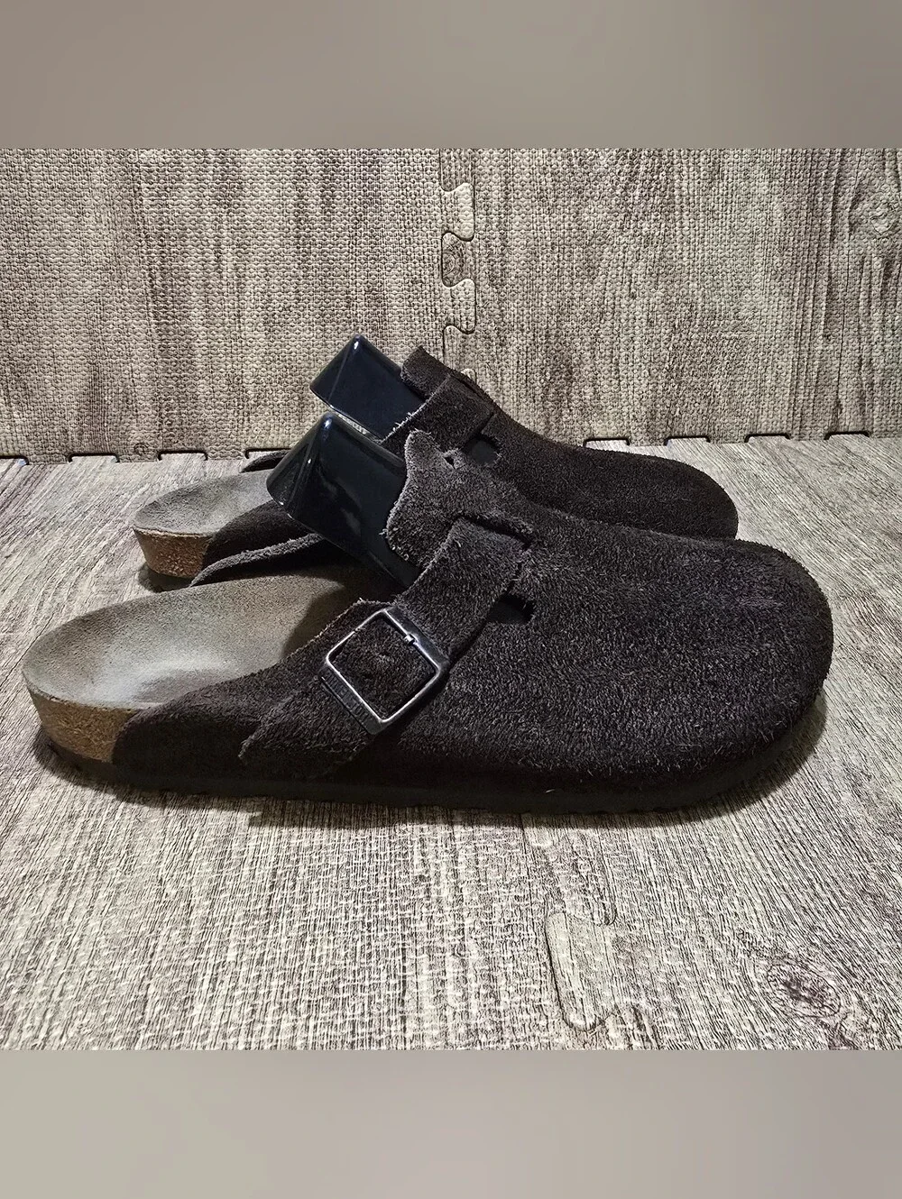 Birkenstock Boston Soft Footbed Suede Mocha Brown Clogs Men 9-9.5 Regular 42